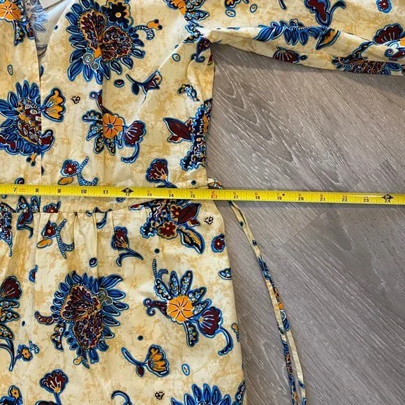 A.L.C Myra Women's Floral Long Sleeve V-Neck Mini Dress. Apricot. Size 4. Cute - Picture 14 of 15